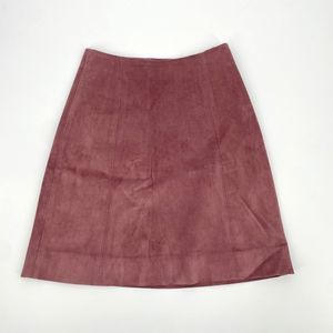 Aritzia Babaton Womens Size 00 Dark Purple Suede Modern Mini Skirt